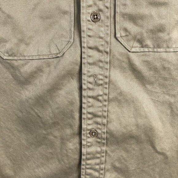 Vintage WWII Uniform Shirt Mens XS Khaki Long Sleeve Red Four Leaf Clover Patch - Picture 8 of 16